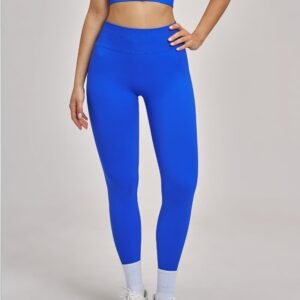 Quick-Dry Custom Logo Ribbed Seamless Scrunch Bum Leggings For Gym Workout