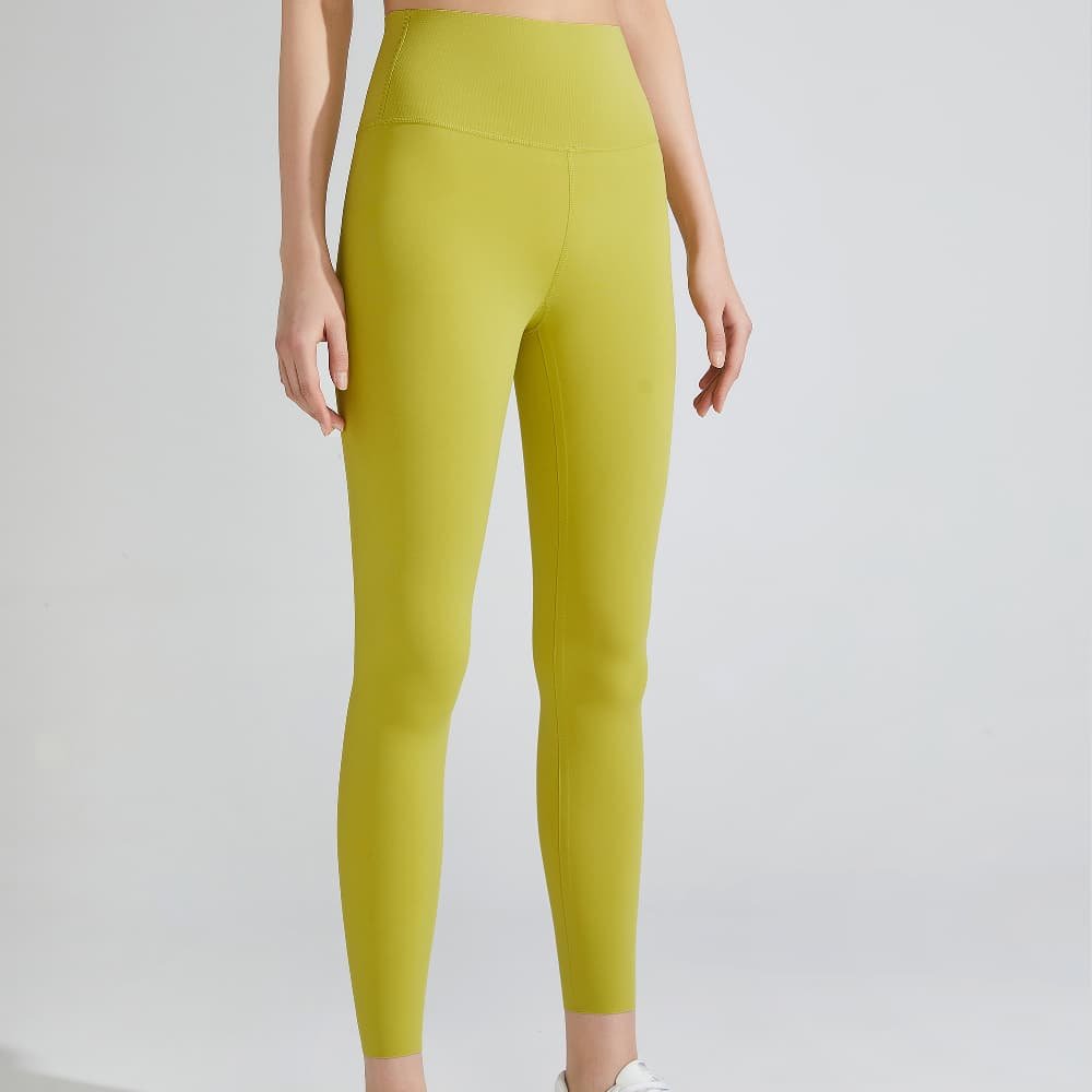 Women's Solid High Waist Yoga Leggings Breathable Quick Dry No Front Seam Gym Workout Tights - Image 2