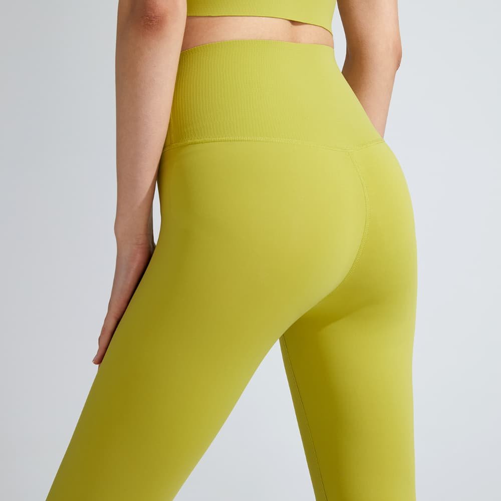Women's Solid High Waist Yoga Leggings Breathable Quick Dry No Front Seam Gym Workout Tights - Image 3