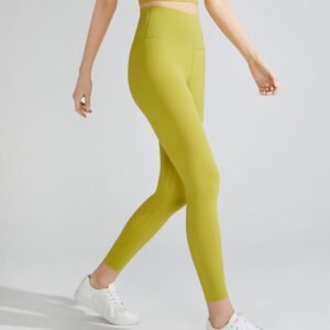 Women's Solid High Waist Yoga Leggings Breathable Quick Dry No Front Seam Gym Workout Tights