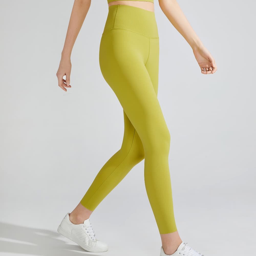 Women's Solid High Waist Yoga Leggings Breathable Quick Dry No Front Seam Gym Workout Tights