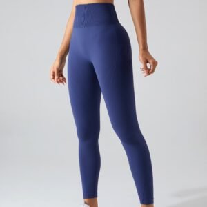 Active Wear High Waist Tummy Control Leggings Fitness Workout Scrunch Butt Seamless Gym Leggings With Curved Hip Lift Line