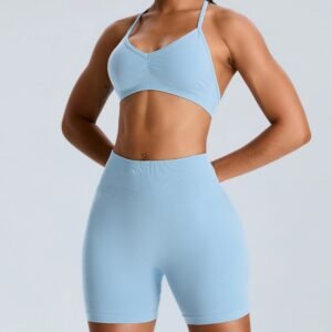 Trending Products New Arrivals Women Clothing High Waist Shorts Exercise Yoga Set With 2 Piece