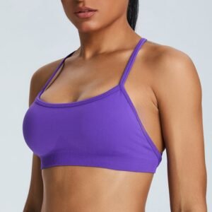 Crisscross Back Ladies Yoga Running Sports Clothes Fitness Workout Gym Crop Top High Support Sports Bra for Women