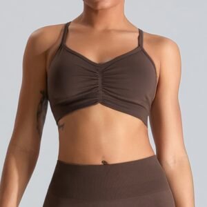 Woman Summer Gym Fitness High Quality Yoga Crop Top Fashionable Backless Running Workout Sports Bra Cross Back