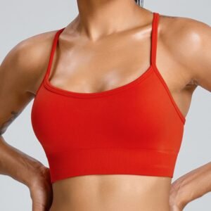 Wholesale High Support U Neck Yoga Bra Top Fitness Women Gym Wear Running Workout Crossover Sports Bra Adjustable Straps