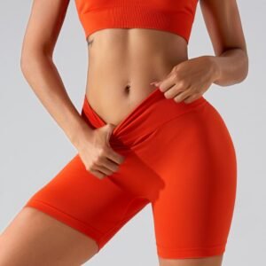 Wholesale Summer Gym High Waist Biker Sweat Shorts Scrunch Butt Sports Fitness Yoga Shorts For Women