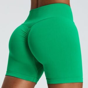 High Quality Elastic Waist Women'S Summer Running Biker Gym Butt Lifting Green Yoga Shorts For Wholesale