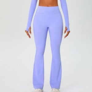 High Waist Contoured Peach-Lift Back Seam Sports Pants Fashion Seamless Front Casual Flare Yoga Pants