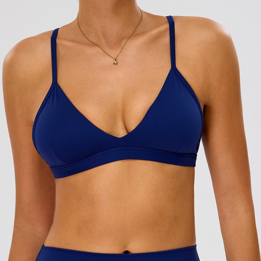 V-Neckline Y-Back Design Spaghetti Straps Yoga Sports Bra Relaxed Straight-Leg Fit Long Leggings Women's Activewear Matching Sets - Image 2