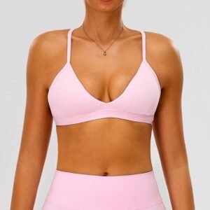 Wholesale Y-Back V-Neckline Crop Top Gym Clothing Active Wear Sports Bra With Adjustable Straps