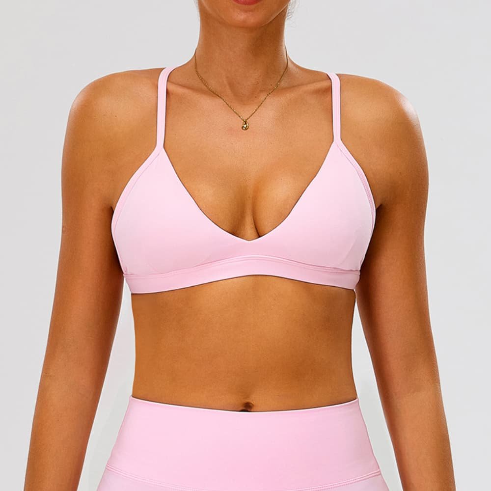 Wholesale Y-Back V-Neckline Crop Top Gym Clothing Active Wear Sports Bra With Adjustable Straps