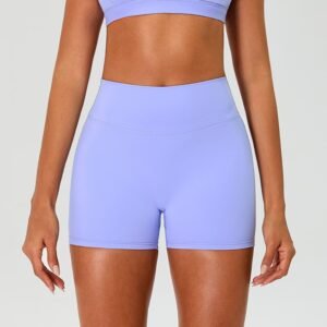 Contoured Peach-Lift Back Seam Short Gym Leggings Double-Brushed Tight Hot Yoga Shorts Womens