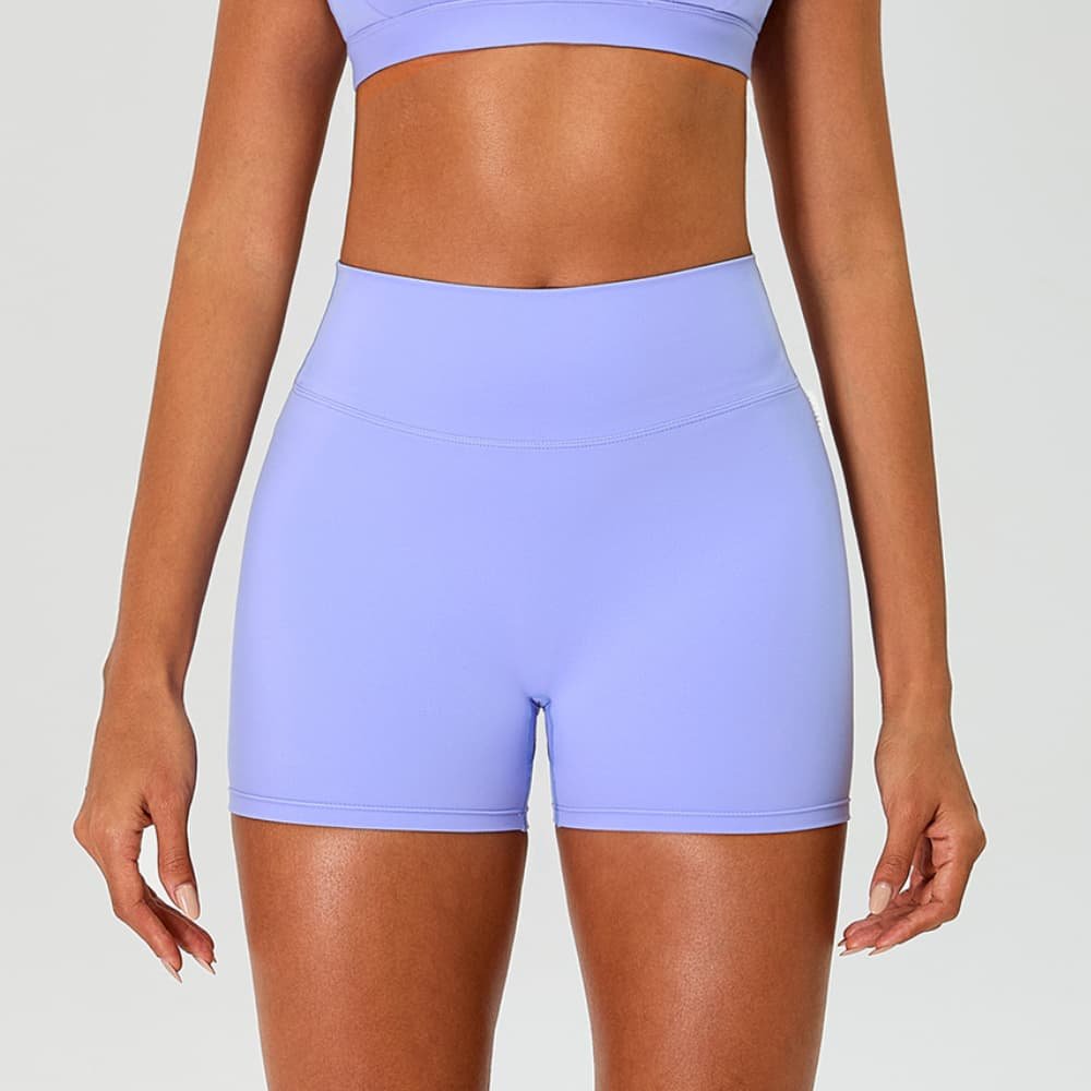 Contoured Peach-Lift Back Seam Short Gym Leggings Double-Brushed Tight Hot Yoga Shorts Womens