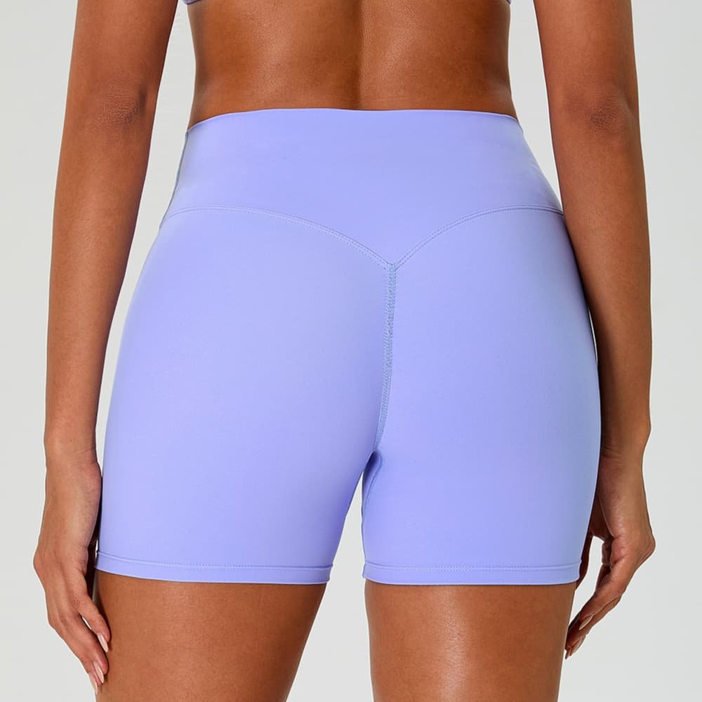Contoured Peach-Lift Back Seam Short Gym Leggings Double-Brushed Tight Hot Yoga Shorts Womens - Image 2