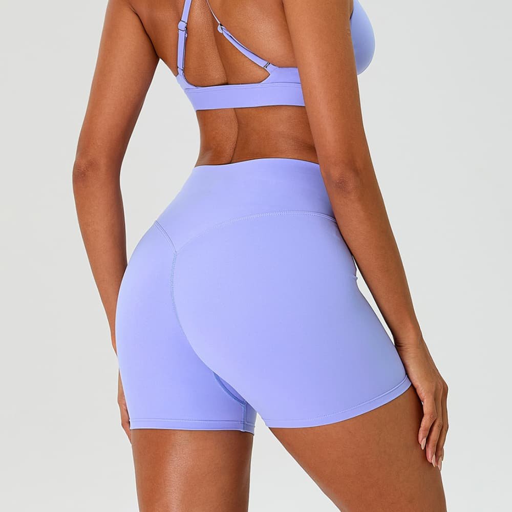 Contoured Peach-Lift Back Seam Short Gym Leggings Double-Brushed Tight Hot Yoga Shorts Womens - Image 3